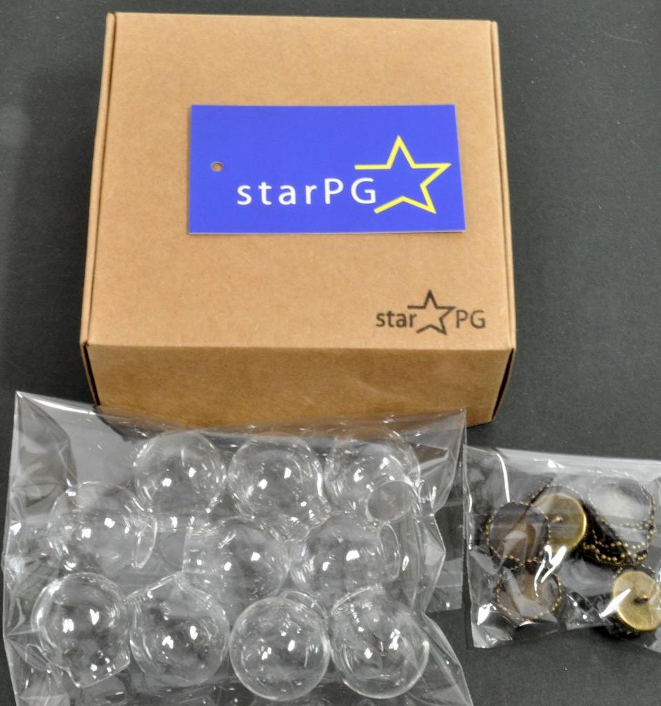 [starPG] 25mm Antique Glass Domes with Caps, Handmade Accessory Parts, Set of 10 (Bronze)