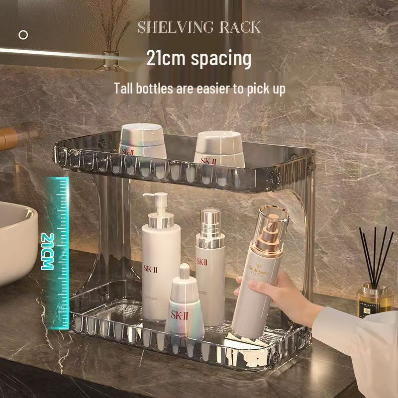 Luxury Bathroom Double-Layer Vanity & Countertop Organizer