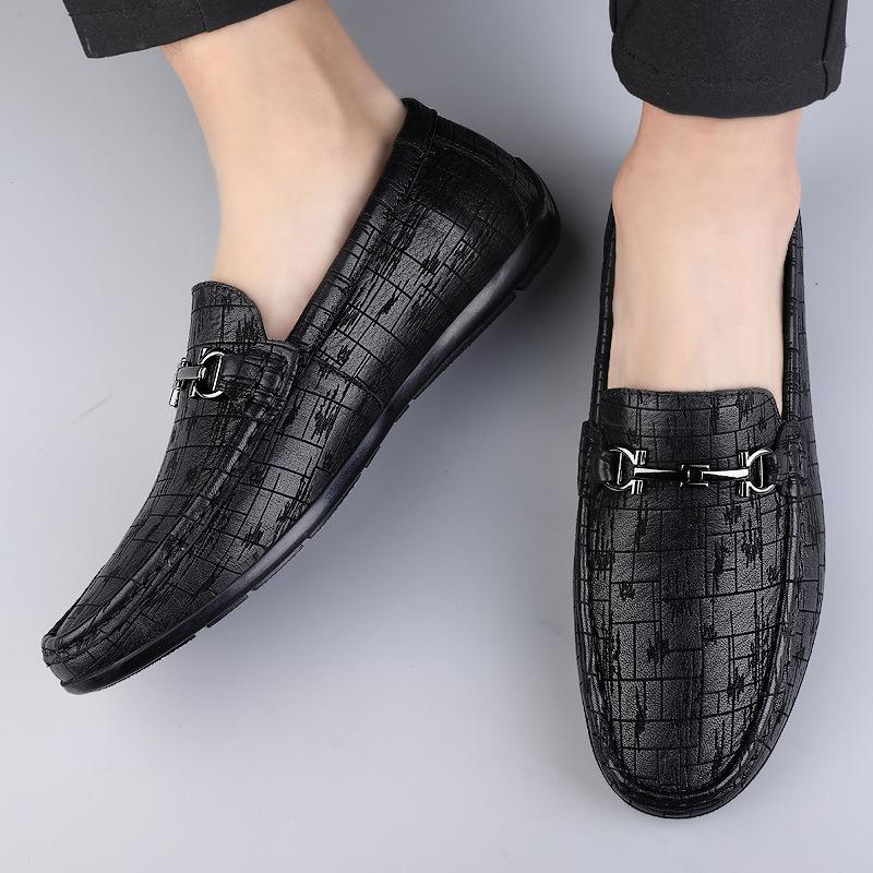 Men's shoes 2025 summer new high-end formal business leather shoes outdoor one-pedal soft-soled comfortable Doudou shoes men