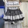 Fustă tutu stratificată în carouri cu dantelă coreeană care reduce vârsta, vară 2025, pantaloni scurți anti-lumină în formă de A