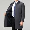 Spring and Autumn Middle-aged Men's Mid-length Wool Windbreaker, Middle-aged and Elderly Long Lapel Casual Wool Coat Dad's Coat