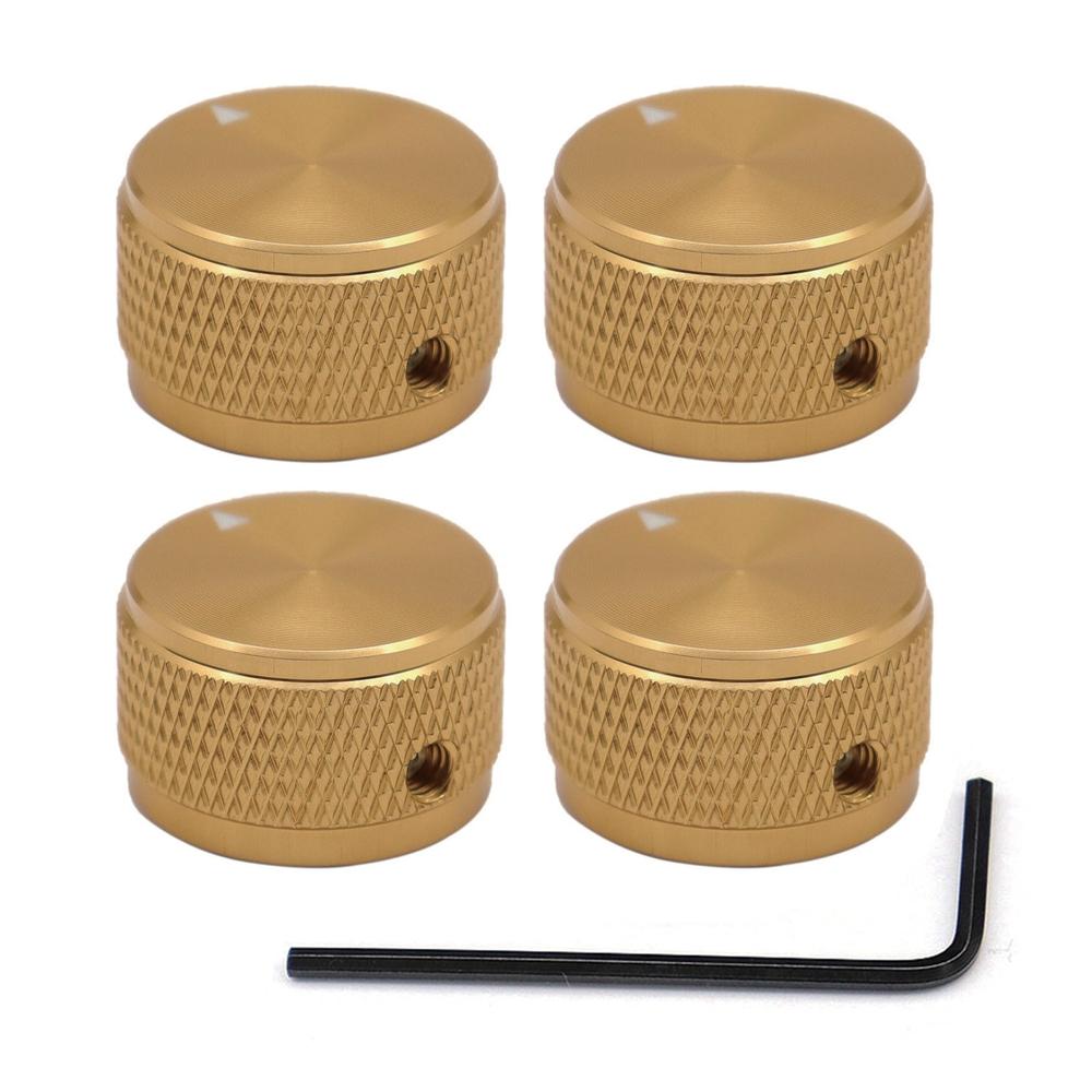 Aluminium Potentiometer Knobs 6mm Metal Pot Guitar Knobs with Indicator and Set Screw for Guitar/Bass/Audio Equipments