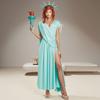 Cosplay Women Knitted Statue Of Liberty Outfit For Halloween Stage Performance