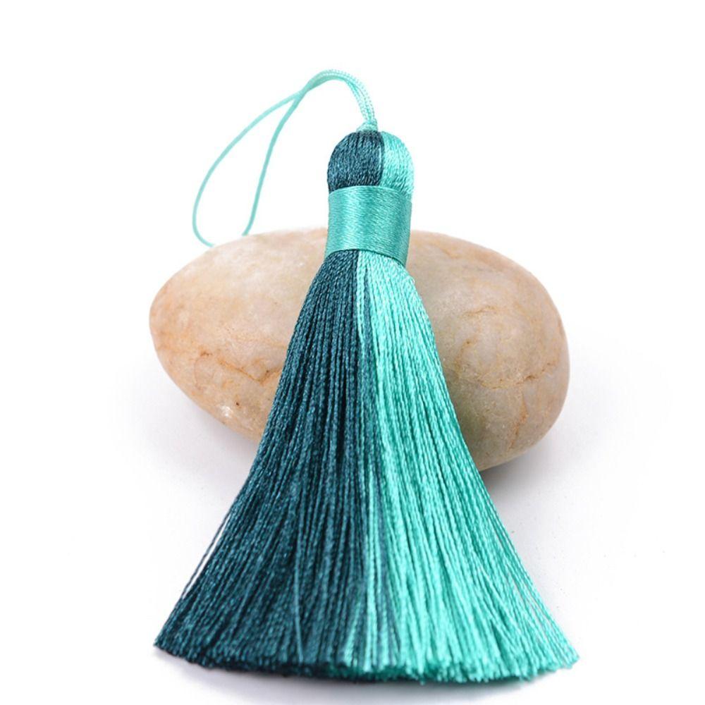 Two-Tone Color Fringe Tassel Charm Soft Thread Gradient Tassel Ornament For Keychain Bookmark