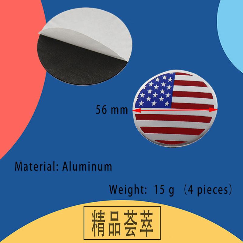 4x Car Wheel Hub Center Caps 56mm United States Germany England Italy France National Flag For Rim Cover Badge Emblem Exterior Styling Accessories