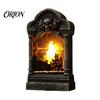 Gothic Home Ornament Tombstone Candle Lantern, LED Lighted Spooky Graveyard Table Lamp, Halloween Bar Cafe Desktop Small Night Light for Haunted House