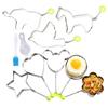 8pcs Shape Stainless Steel Fried Egg Mold Nonstick Pancake Mold With Brush Kitchen Egg Shaper Rings For Fried Eggs Biscuits