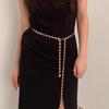 Carved Hollow Out Chain Belts Metal High Waist Belt Retro Waist Chain  for Women Dress