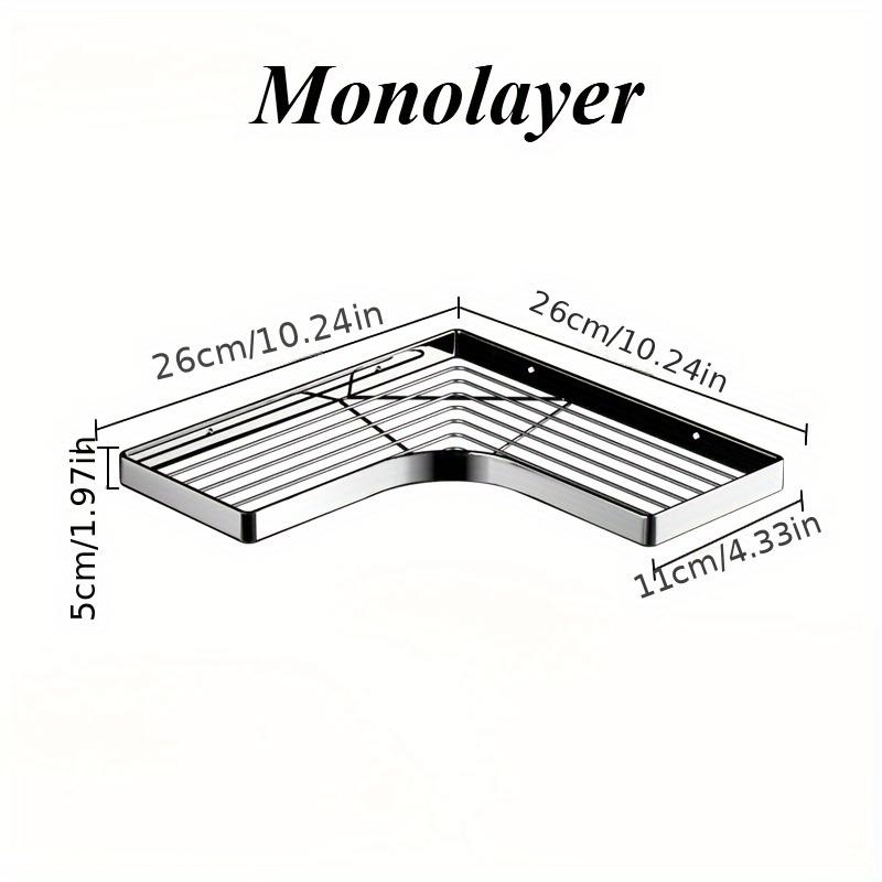 

Без сверления, утолщенная плоская треугольная полка, водонепроницаемый прямоугольный органайзер для хранения вещей для ванной комнаты и кухни