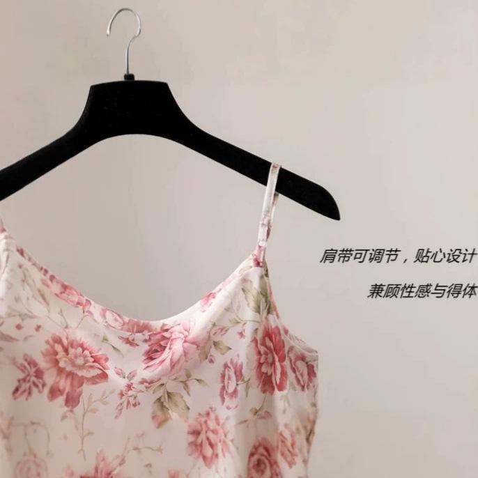 French stacking collar imitation silk chiffon sling vest swing collar suit with holiday beach light and thin new summer