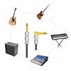 Curly Musical Instrument Audio Guitar Cable Cord 1/4 Inch Straight To Right-angle Gold-plated TS