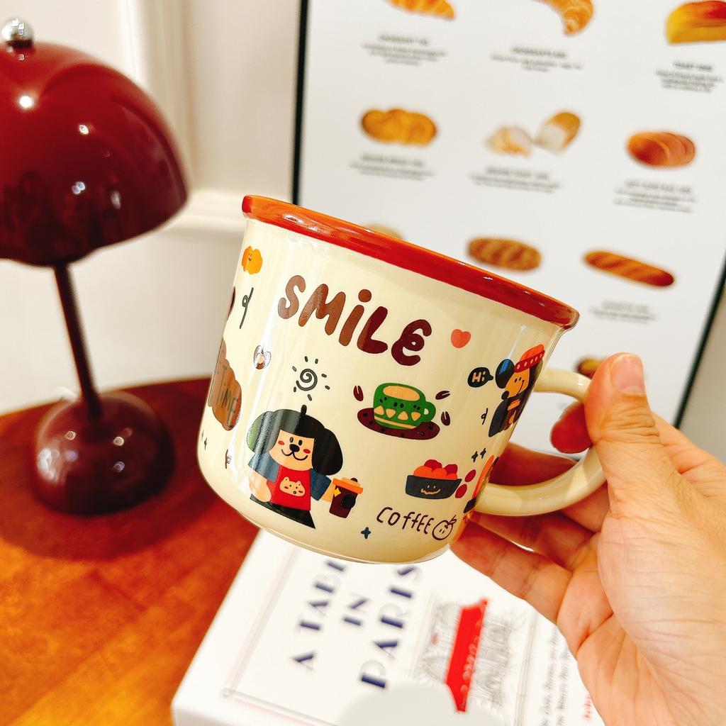 Cartoon Four Seasons Autumn Ceramic Cup Mug Breakfast Cup Gift Ceramic Home Birthday Full Moon Souvenir