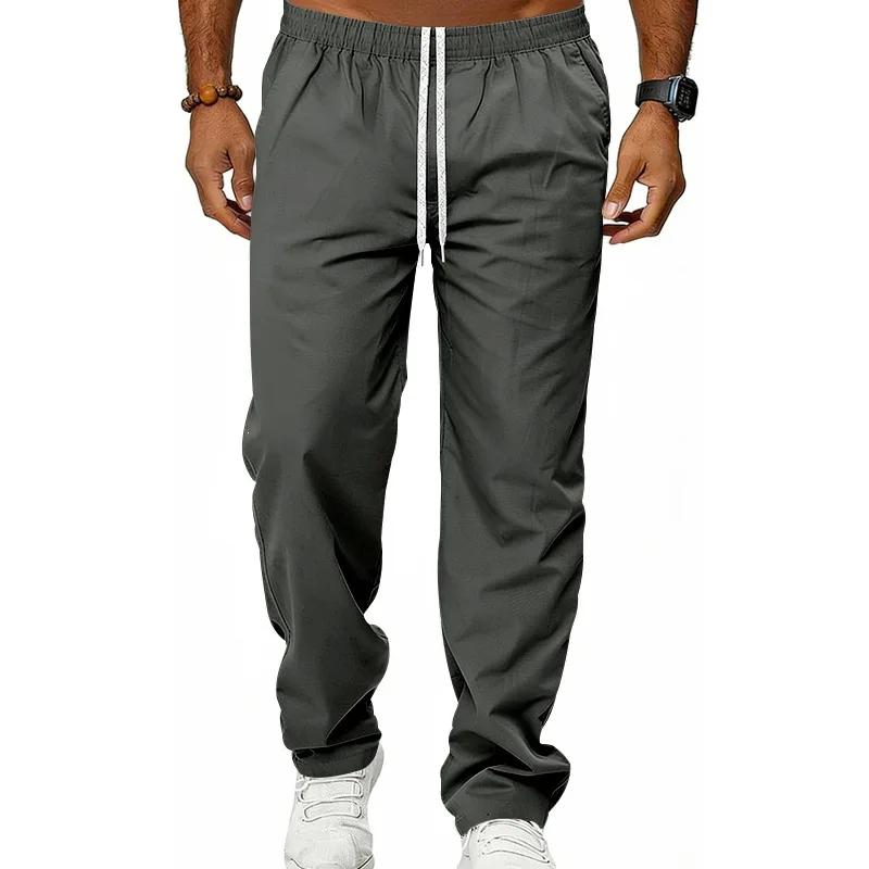 

Outdoor Men s High Street Casual Loose Breathable Light Luxury Business Commuter Straight Pants XXL темно-сірий колір