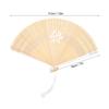 Folding Bamboo Hollow Hand Tassels Fan Summer Hot Day Cooling Tool DecorationWhite