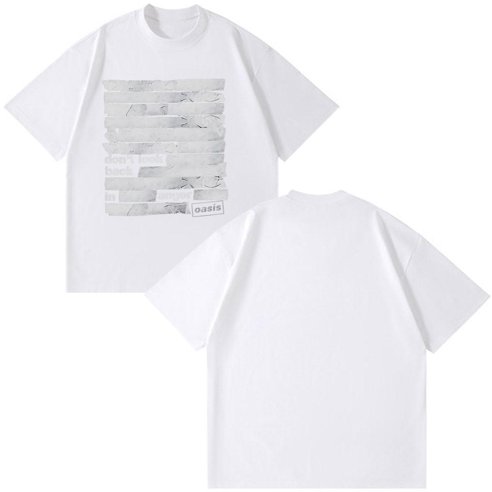 Rock Band O-Oasis Knebworth 1996 Album Vintage Men's Casual Branded Men's Clothing Cotton Short Sleeve T Shirt Fashion Hip Hop