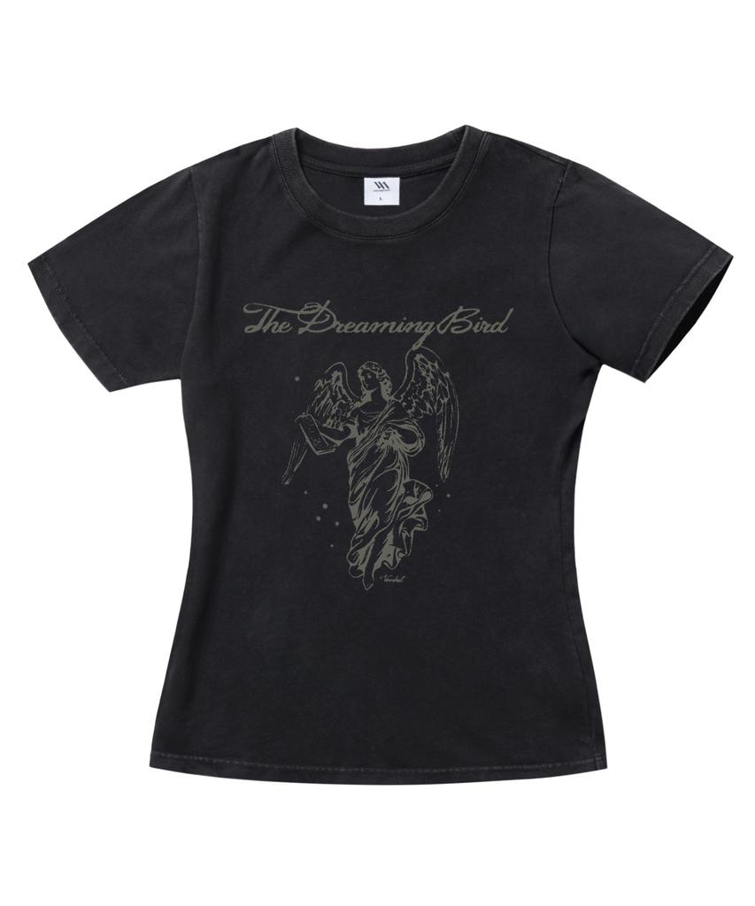 VENHIT Dreaming Bird Washed Slim Fit Short Sleeve Tee