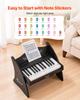 VEVOR Kids Piano Keyboard, 25 Keys Wooden Digital Piano for Kids, Mini Music Educational Instrument Toy with Realistic Sound, Dual Power