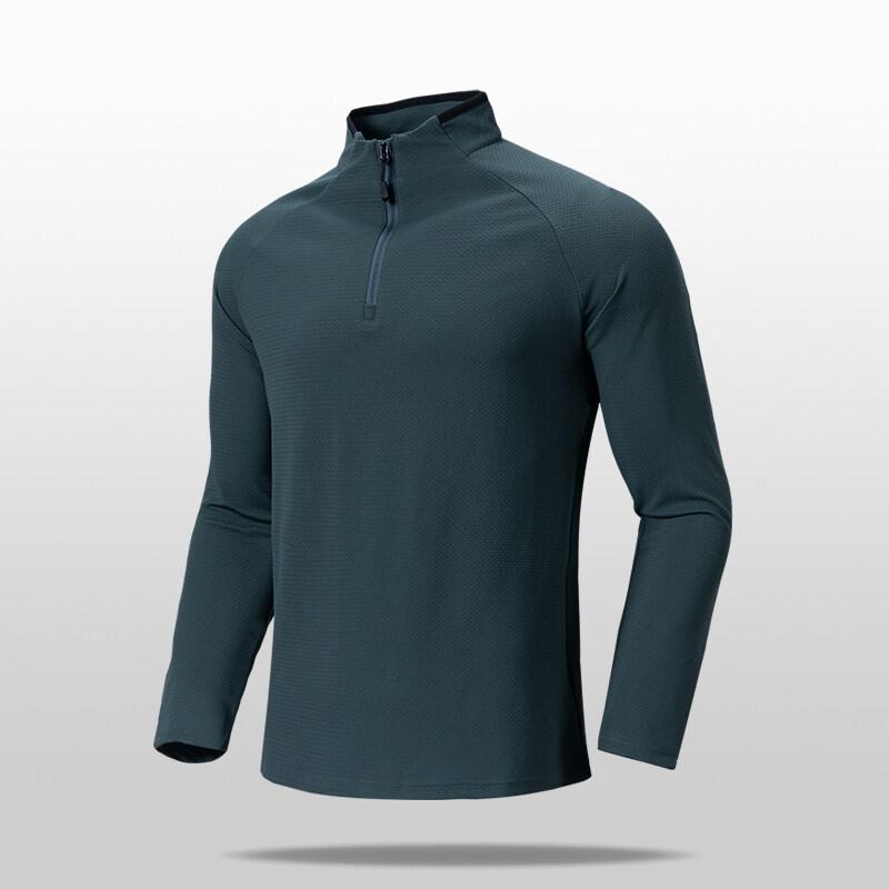 Men's Waffle Sweatshirt Autumn and Winter Solid Color Knitted Base Shirt