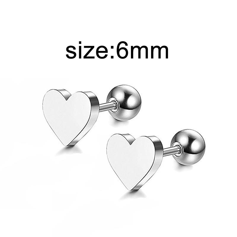 1 Pair Gothic Black Steel-Color Funny Screw Back Stud Earrings For Men/Women Round Ball Spike Cone Tip Stainless Steel Jewelry