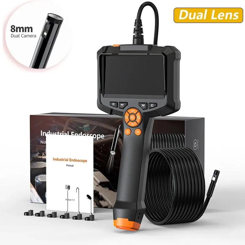 4.3 Inch IPS HD 1080P Dual Lens Pipe Inspection Borescope Car Sewer Checking Repair Tool Screen Industrial Endoscope Camera 1M