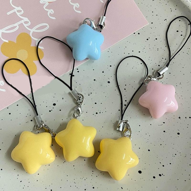 Handy-Anhängerkette mit Dopamin-Fettstern-Anhänger, Schlüsselanhängerband aus Kunststoff/Harz, Handy-Lanyard-Seil für Mädchen