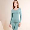 Modal Autumn Women's Plus Size Thin Long Johns & Long Sleeve Top Set, Cotton-Wool Blend Knitwear, Warm Base Layer.
