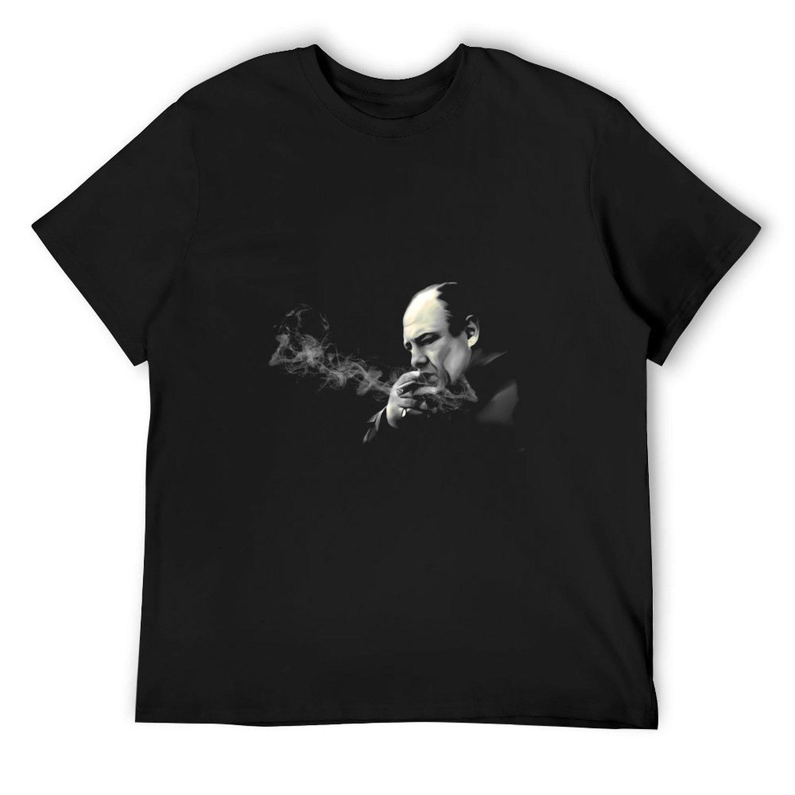 

Футболка Tony Soprano Smoking A Sigar 50 чорна швидковисихаюча чоловіча бавовняна 4XL