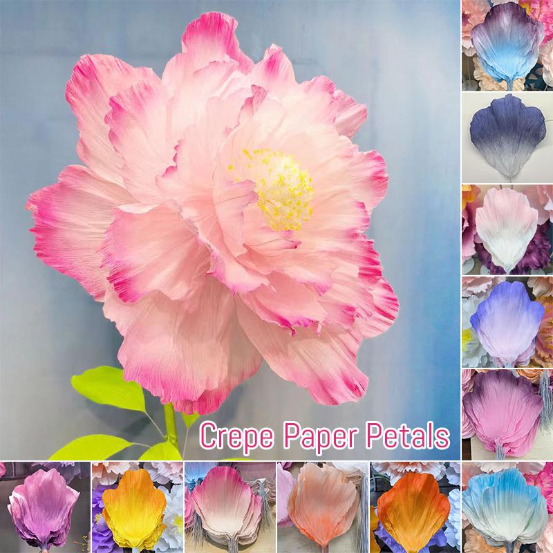10 шт. Пелюстки з крепового паперу Штучна квітка півонії DIY Ручна робота Весільний декор Паперові квіти День народження Домашній фон