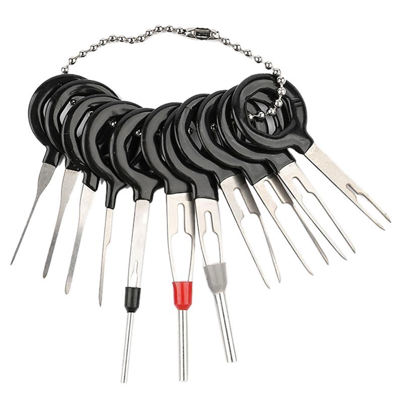 14pcs Car Wire Terminal Removal Tool Wiring Connector Pin Extractor Puller Tool Remove Key Tool Set Key Pin Car Electrical Wire