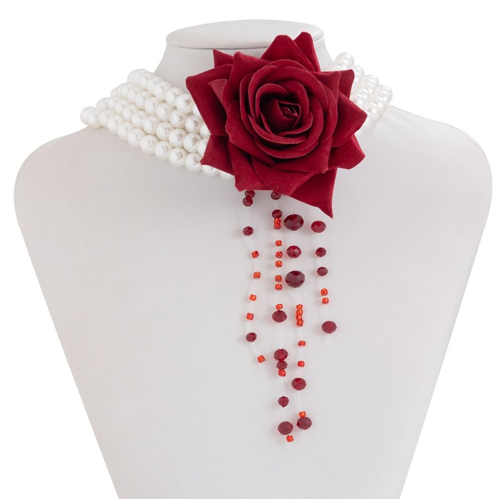 Jewelry Accessories Baroque Rose Necklace Nail Rings with Bracelet Finger-cot Bracelet  Party