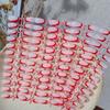 30Pcs Medium Length Press On Nails Nude Pink Fake Nails Simple French Tip Nails  For Girl