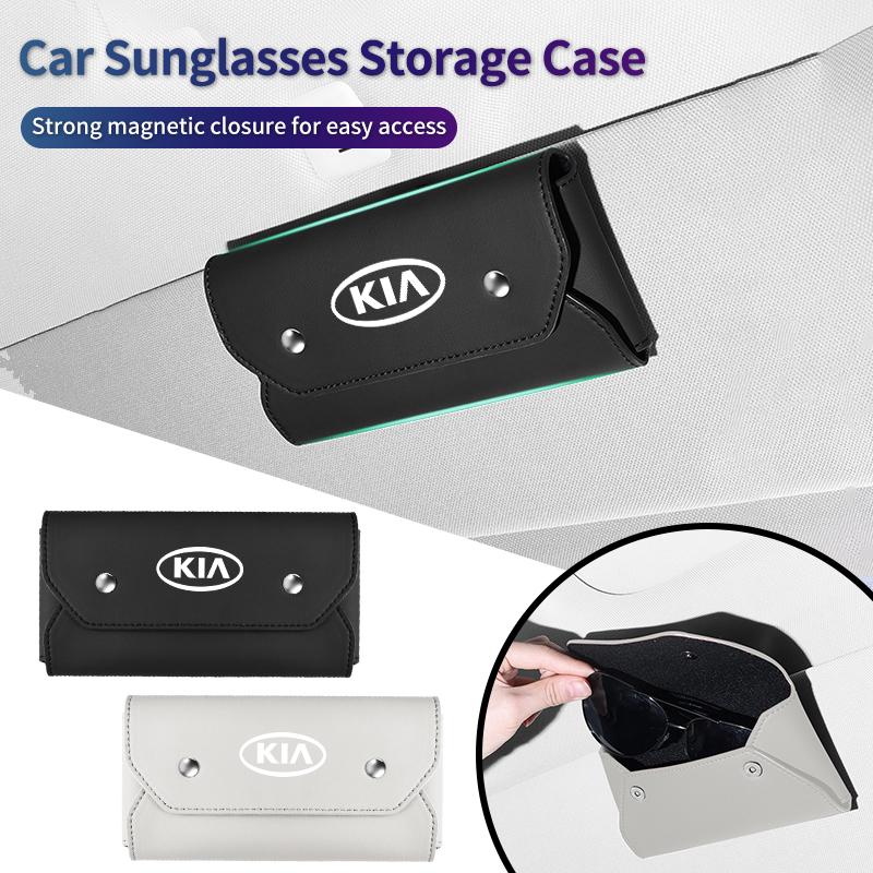 Car Sun Visor Glasses Case Leather Sunglasses Box Eyeglasses Holder For KIA Ceed Sportage Rio K5 Optima Cerato Proceed Venga fxrp50