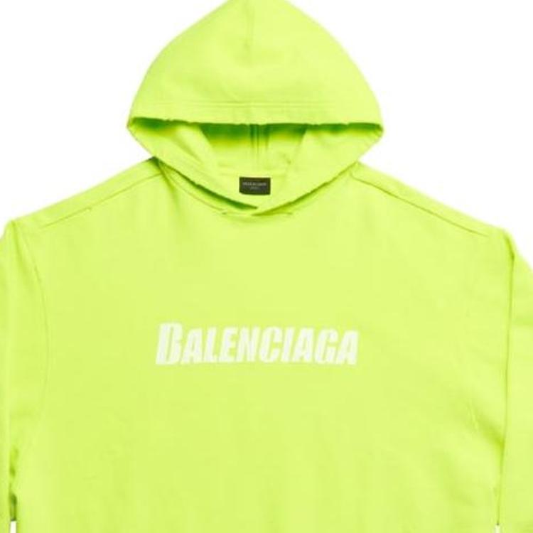 Balenciaga FW22 Sweatshirt Loose Fit Men's Fluorescent Yellow 729361TNVL27805