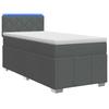 Box Spring Bed with Mattress Dark Gray 80 X 200 Cm Fabric