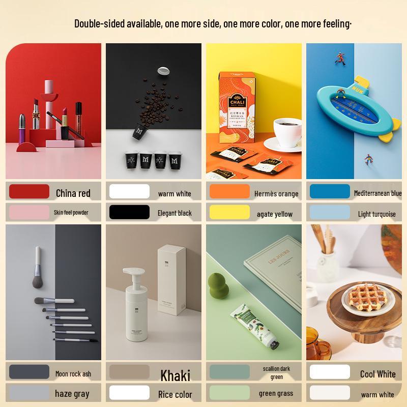 Solid Color Photography Backdrop - PVC Film for Cosmetics, Still Life, Cakes, and Food Photography Props