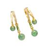 Zircon Golden Bamboo Jade Bead Pendant Earrings For Women Fashionable Personalized Daily Accessory Party Jewelry Birthday Gifts