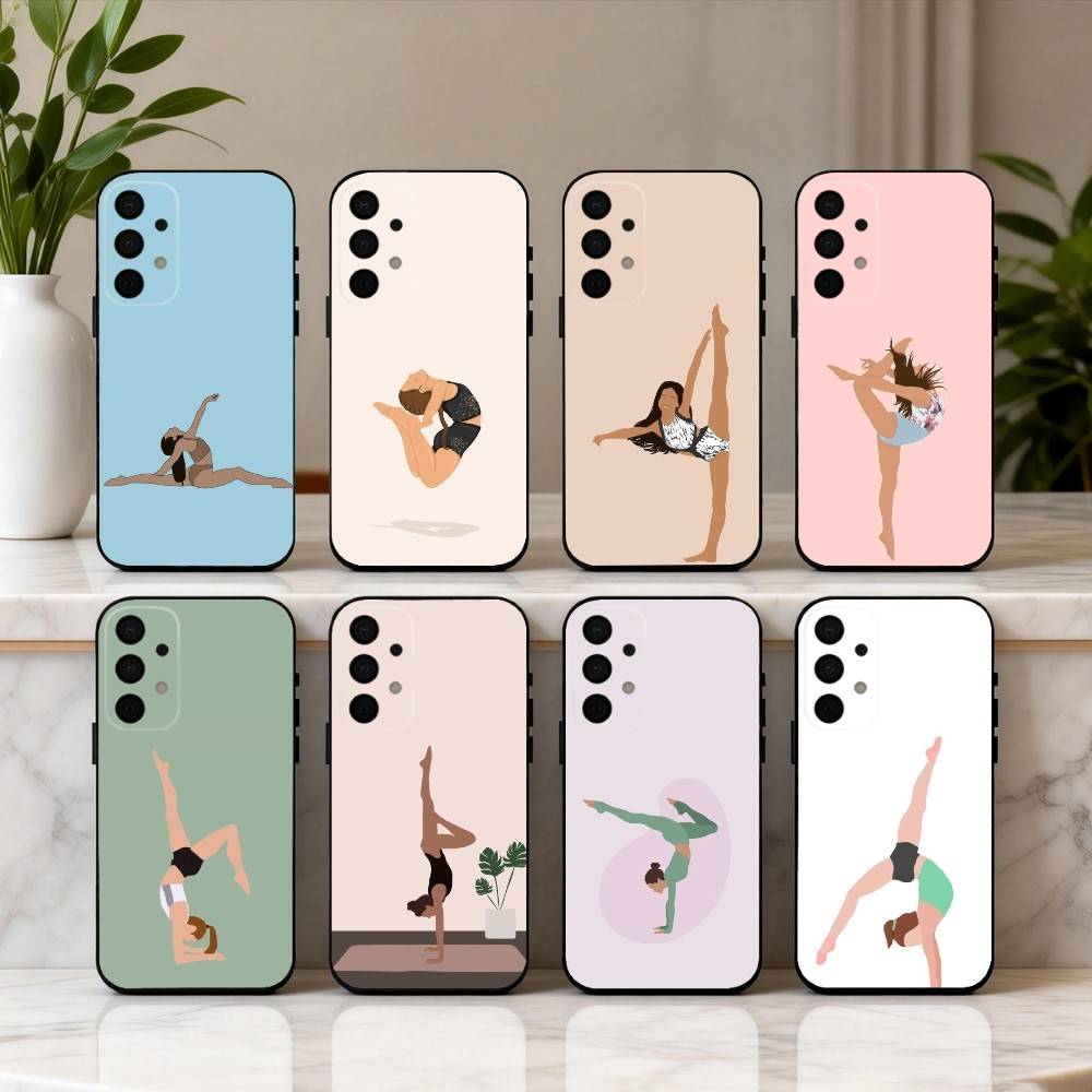 GYM Girl G-Gymnastic art Phone Case For Samsung Galaxy A73,A72,A71,A70,A53,A52,A51,Soft Silicone Black Cover