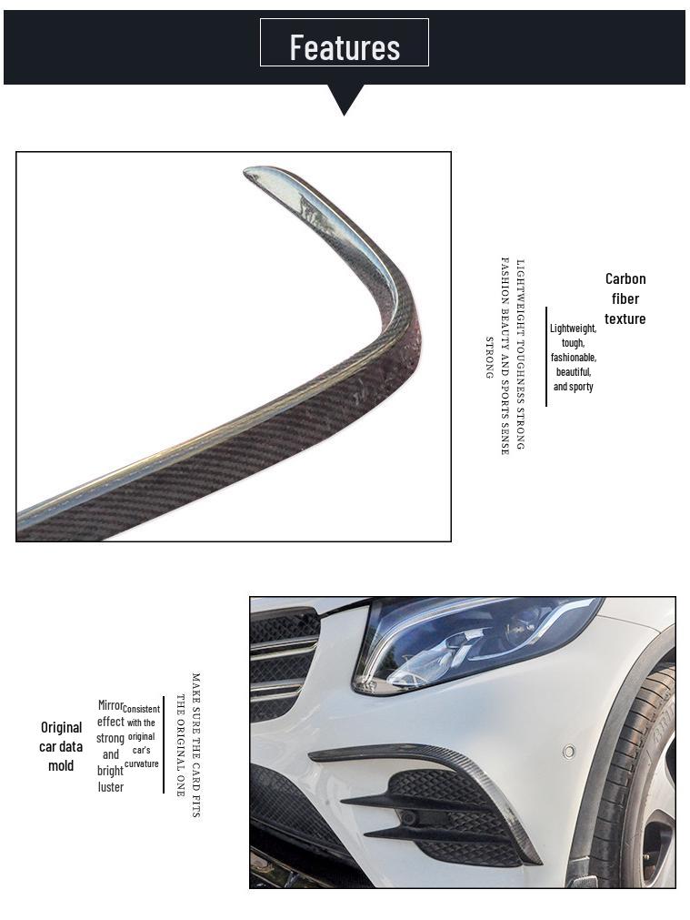 Carbon Fiber Side Wind Deflectors & Decorative Fender Vents for Mercedes-Benz GLC260/300