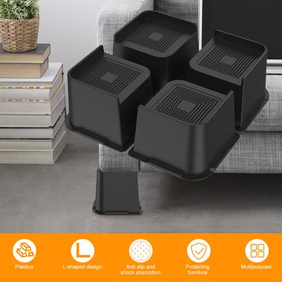 4 buc. Picior de mobilier grele Înălțători antiderapante pentru pat pentru uz casnic Suport picioare pentru înălțime 5000 lbs Mese pentru canapea Accesorii pentru mobilier de pat
