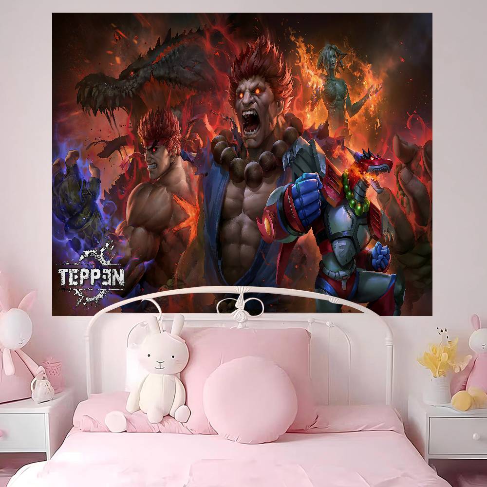 Anime TTekken Tapestry Art Printing Japanese Wall Tapestry Anime Wall Hanging Home Decor