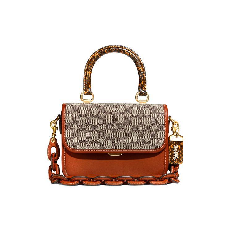

Coach Rogue 22 Monogram Push Lock Chain Shoulder Bag With Internal Zipper Pocket In Genuine Snake Leather Women Shoulder Bag Caramel-Brown C6861-B4TJ2 Basic Set (Bag+Dust Bag)