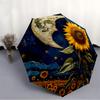 1pc Moon Sunflower Automatic Open/close Umbrella, 8-Rib Sturdy Structure, Auto Folding/Opening, Portable Travel Umbrella for Women,220