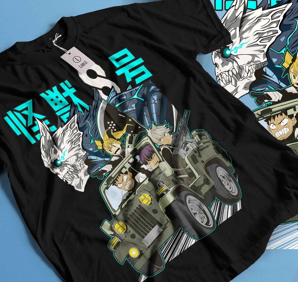 

Kaiju no 8 T-shirt Mina Shiro kaij Gift Manga Best Anime Graphic Tee Black 359 2XL
