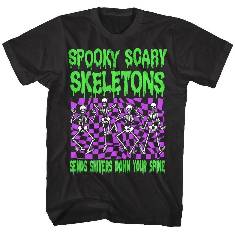 Spooky Scary Skeletons Sends Shivers Down Your Spine Men T Shirt XXL