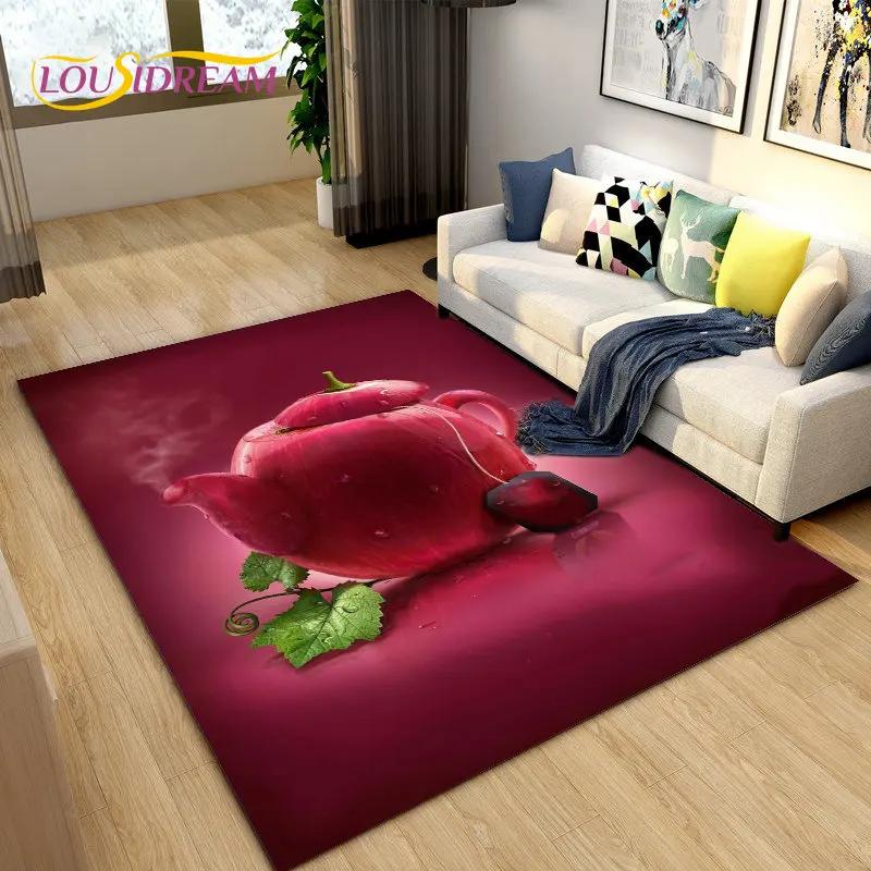 Fruits Series Kitchen Area Rug Carpet for Living Room Bedroom Playroom Sofa decor home Non-slip rug Floor Mat Soft