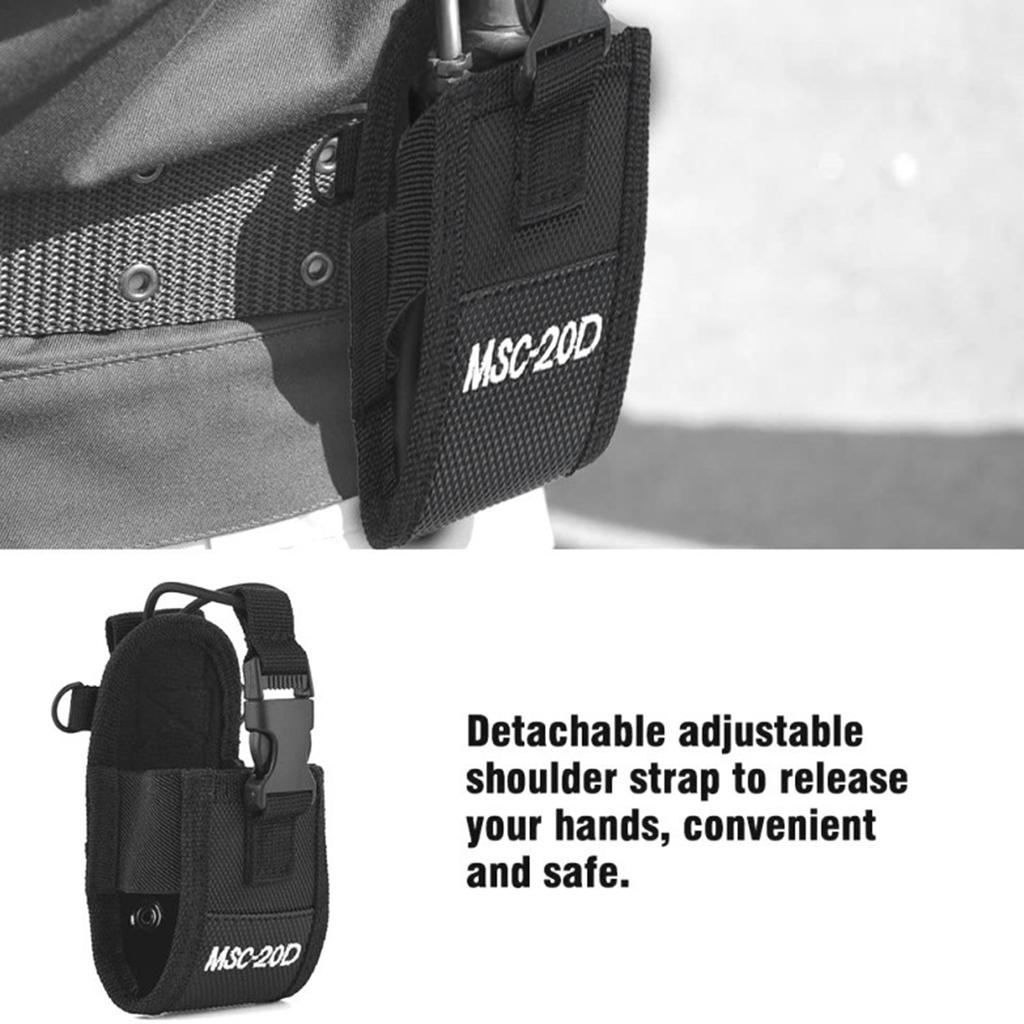 Walkie Talkie Nylon Belt Bag for UV-5R BF-888S Two Way Radio Holder Holster with Adjustable Detachable Shoulder Strap