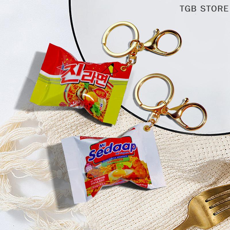 Dollhouse Decoration Mini Snacks Simulation Pendant Instant Noodles Keychain For The New Year Bag Pendant Car Key Ring Gifts
