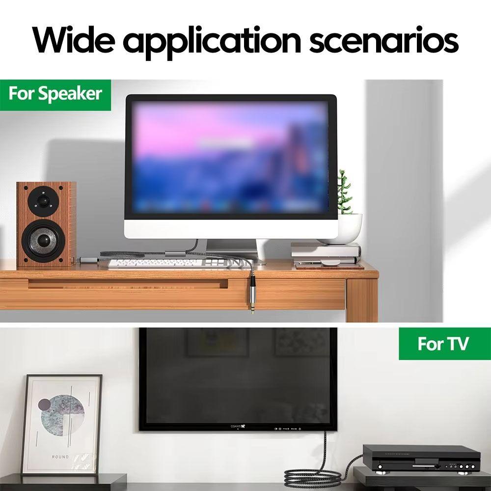 Y Splitter Cable Audio Aux Adapter 3.5mm To RCA Audio Conversion Cable  Car Audio