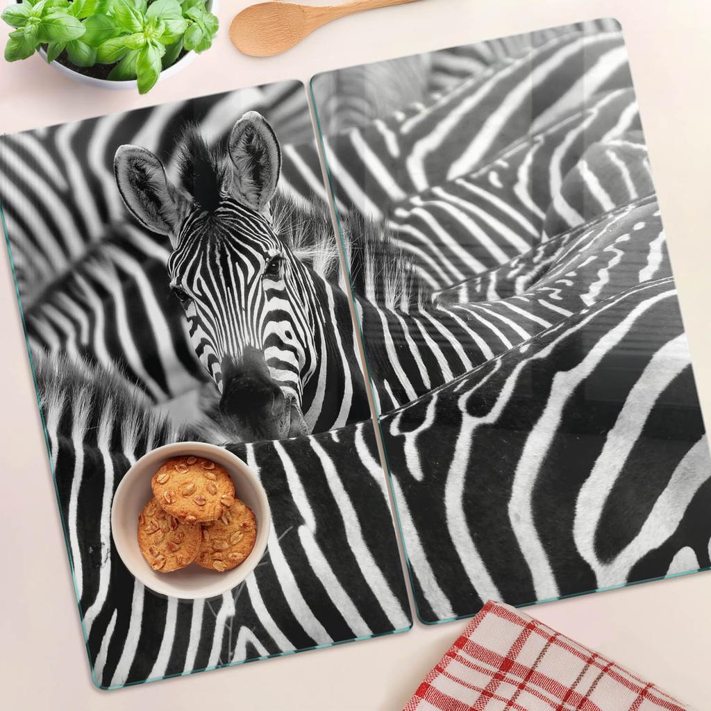 Wielofunkcyjne Dekoracyjne Deski Szklane Z Nadrukiem Zebra 2X30X52 Cm