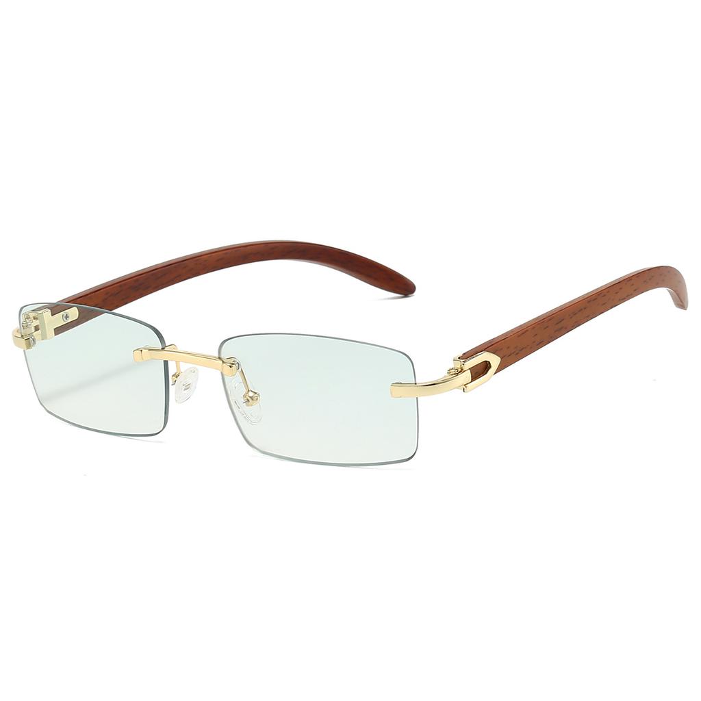 Rimless Rectangle Sunglasses Men Classic Vintage Gradient Shades Women Trendy Fashion Luxury Brand Designer Sun Glasses